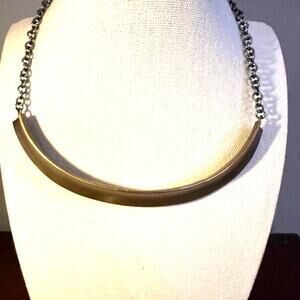 Brass Choker Brutalist Modern Retro Bold Unique Q Makers Mark Jewelry Vintage